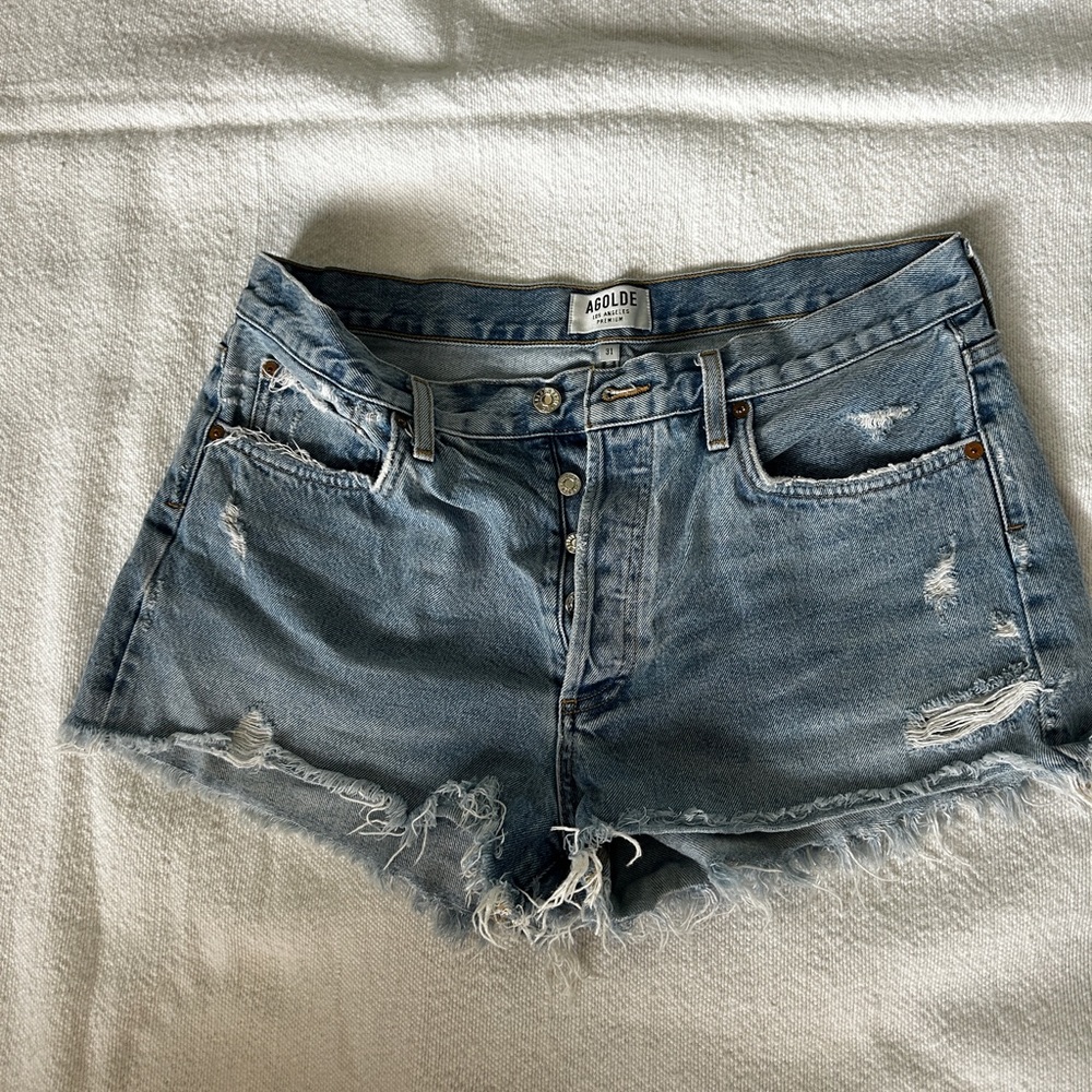 Agolde Parker Shorts, sizes 30 and 31 in Swapmeet color.